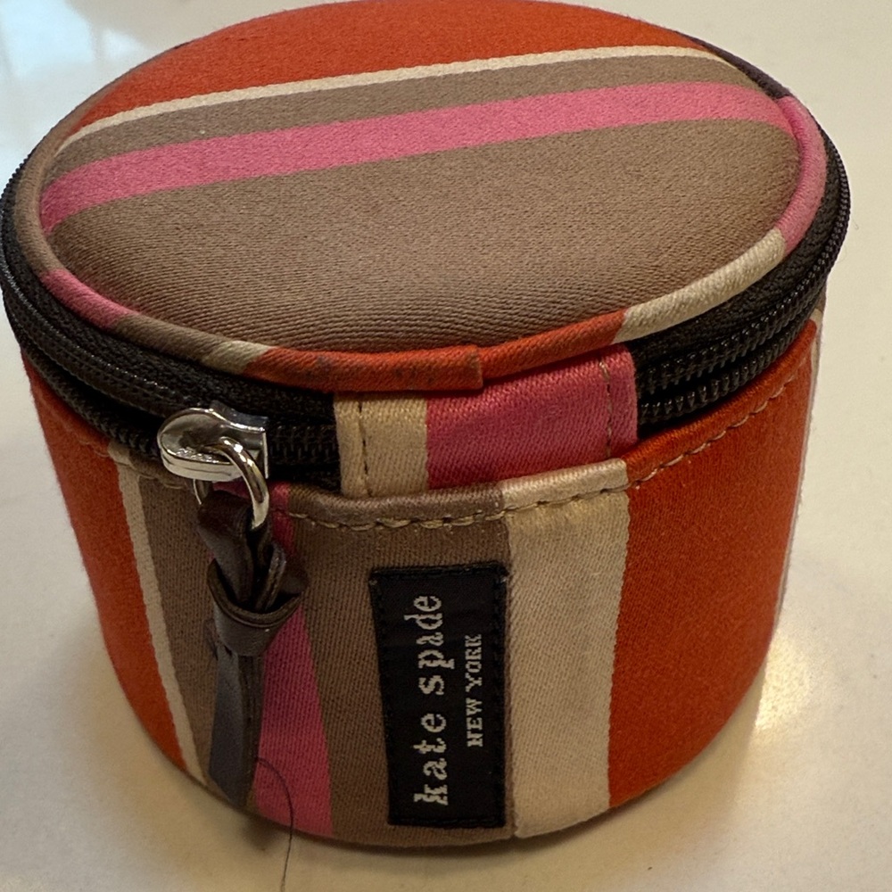 Kate Spade Multi-Stripe Circular Travel Case